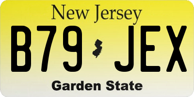 NJ license plate B79JEX