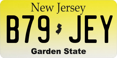 NJ license plate B79JEY