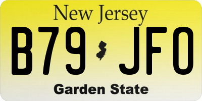 NJ license plate B79JFO