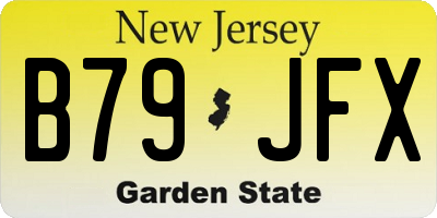 NJ license plate B79JFX