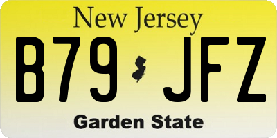 NJ license plate B79JFZ