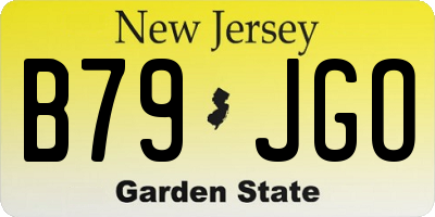NJ license plate B79JGO