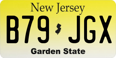 NJ license plate B79JGX