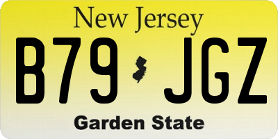 NJ license plate B79JGZ