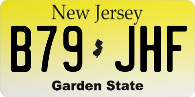 NJ license plate B79JHF