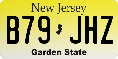 NJ license plate B79JHZ