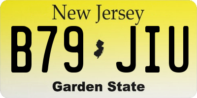 NJ license plate B79JIU