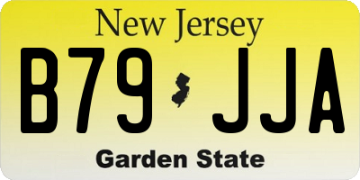 NJ license plate B79JJA