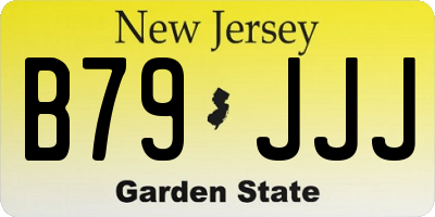 NJ license plate B79JJJ