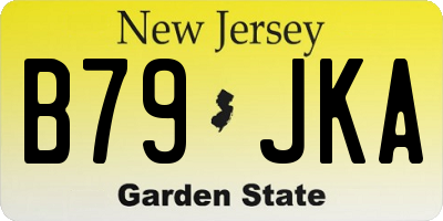 NJ license plate B79JKA