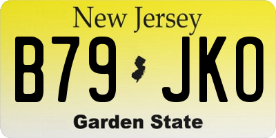 NJ license plate B79JKO