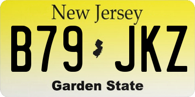 NJ license plate B79JKZ