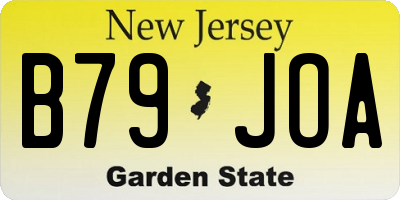 NJ license plate B79JOA