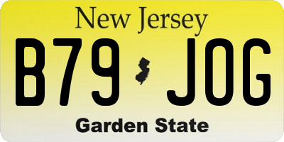 NJ license plate B79JOG