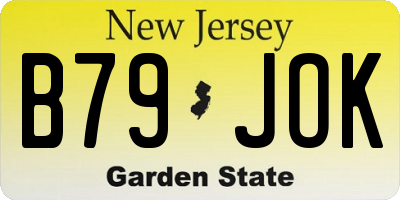 NJ license plate B79JOK