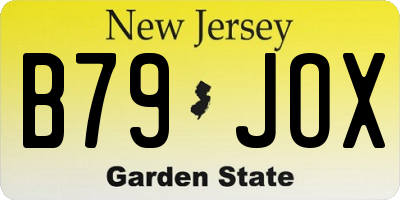 NJ license plate B79JOX