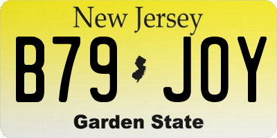 NJ license plate B79JOY