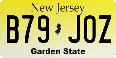 NJ license plate B79JOZ