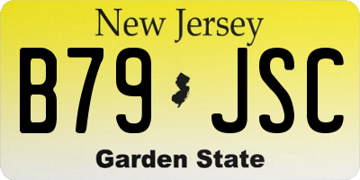 NJ license plate B79JSC