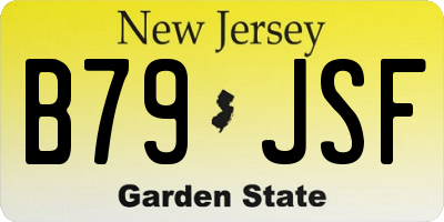 NJ license plate B79JSF