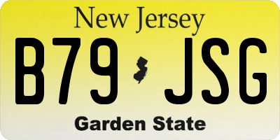 NJ license plate B79JSG