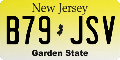NJ license plate B79JSV