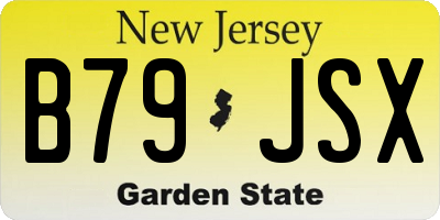NJ license plate B79JSX
