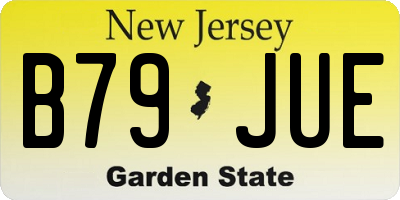 NJ license plate B79JUE