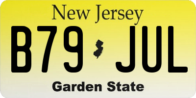NJ license plate B79JUL