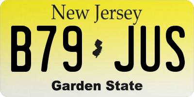 NJ license plate B79JUS