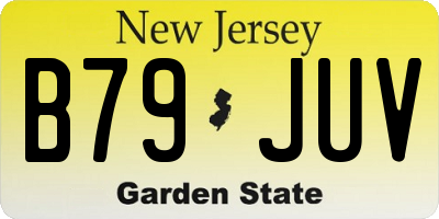 NJ license plate B79JUV