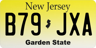NJ license plate B79JXA
