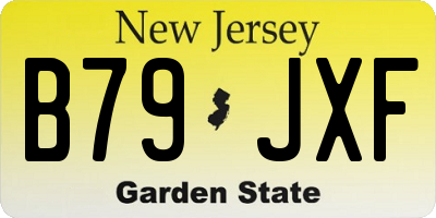 NJ license plate B79JXF