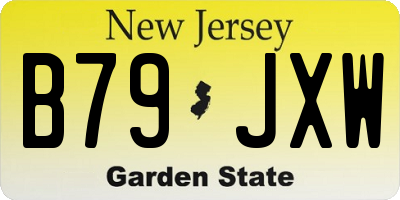NJ license plate B79JXW