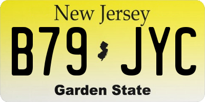 NJ license plate B79JYC