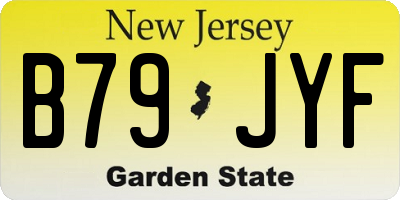 NJ license plate B79JYF