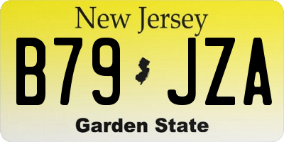 NJ license plate B79JZA