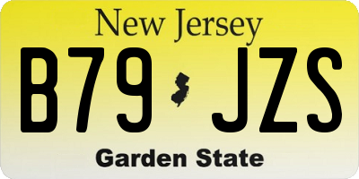 NJ license plate B79JZS
