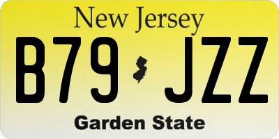NJ license plate B79JZZ