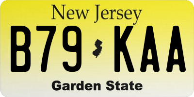 NJ license plate B79KAA
