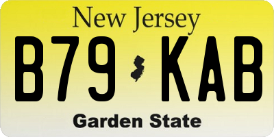 NJ license plate B79KAB