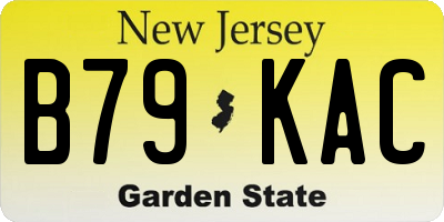 NJ license plate B79KAC