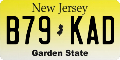 NJ license plate B79KAD