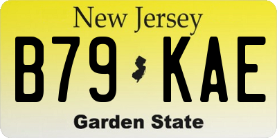 NJ license plate B79KAE