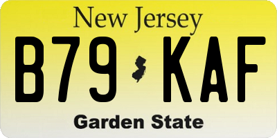NJ license plate B79KAF