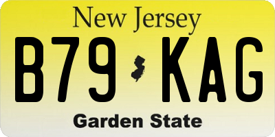 NJ license plate B79KAG