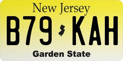 NJ license plate B79KAH
