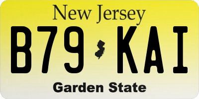 NJ license plate B79KAI