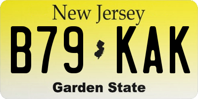 NJ license plate B79KAK