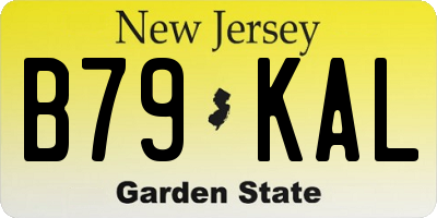 NJ license plate B79KAL